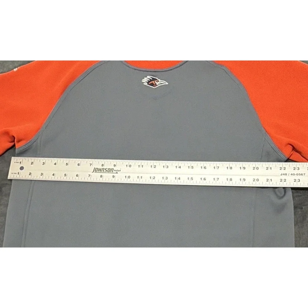 UTSA Roadrunners Adidas Climawarm Pullover Team Issued Sweatshirt. Gray & Orange